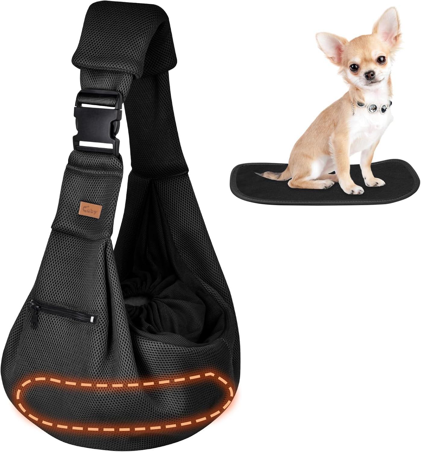 CUBY bottom-plate supports your pet's weight for stable seating.