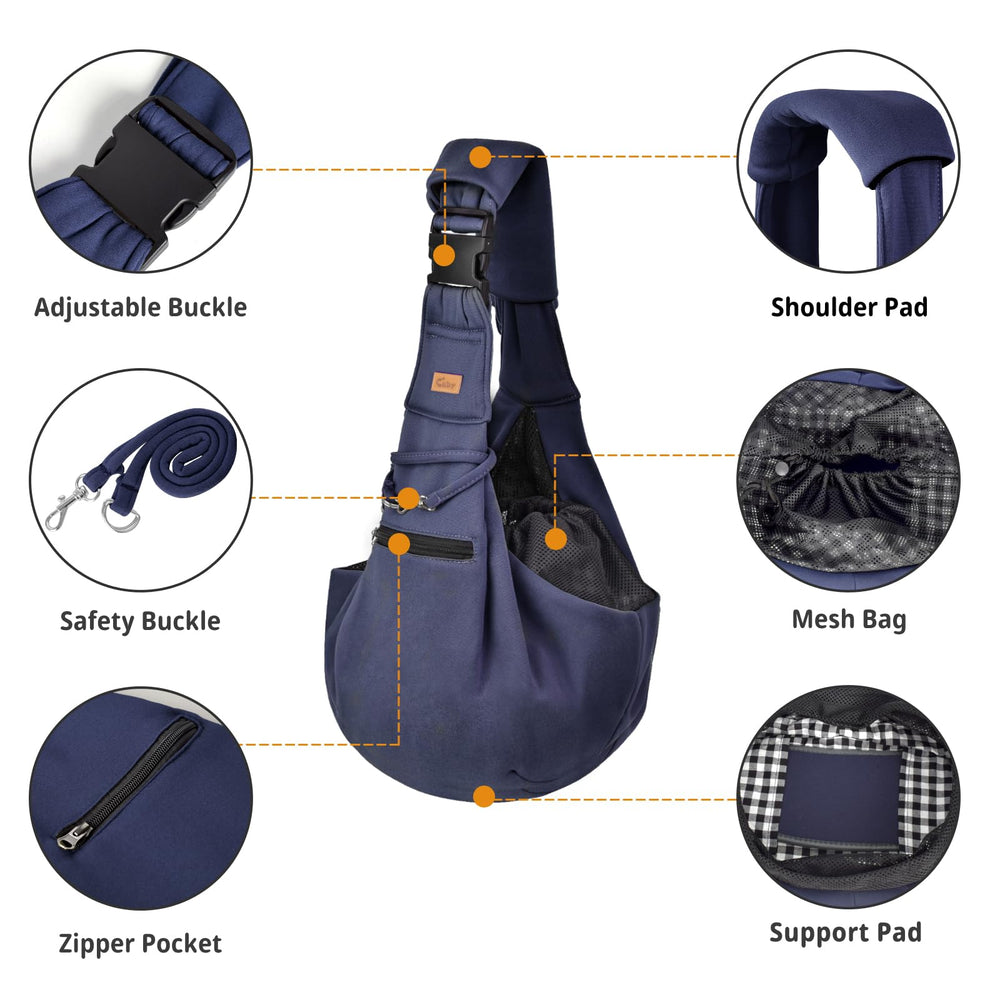Cuby sling carrier interior with pocket area for essentials.