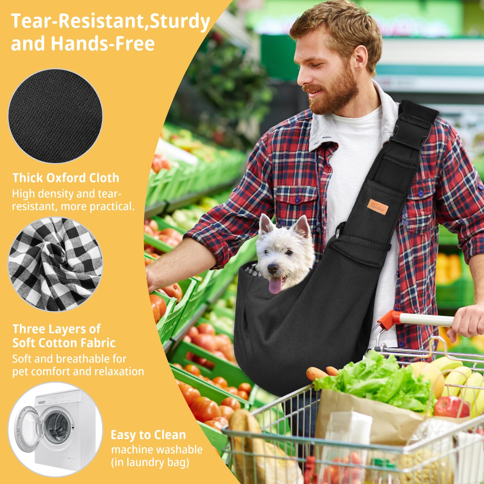 Cuby sling carrier highlights POM buckle for easy strap adjustment and comfort.