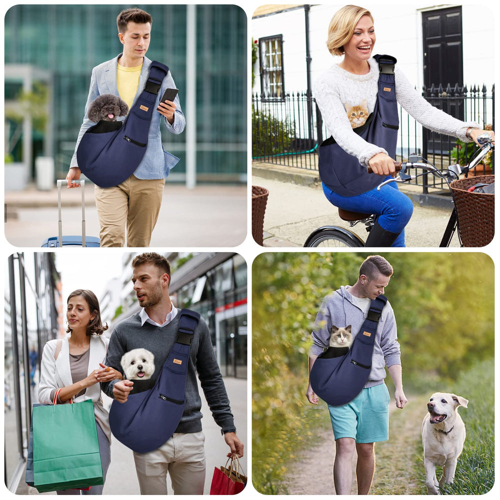 Cuby sling carrier padded shoulder strap for comfortable walks.