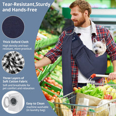 Cuby sling carrier side wear demonstrates secure, comfortable pet positioning