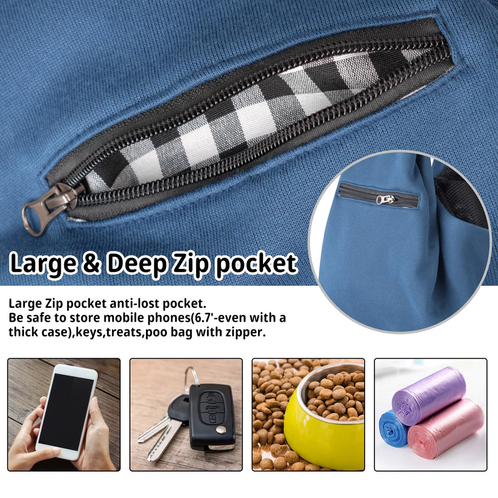 CUBY sling carrier outdoors; ideal for city walks with your pet.