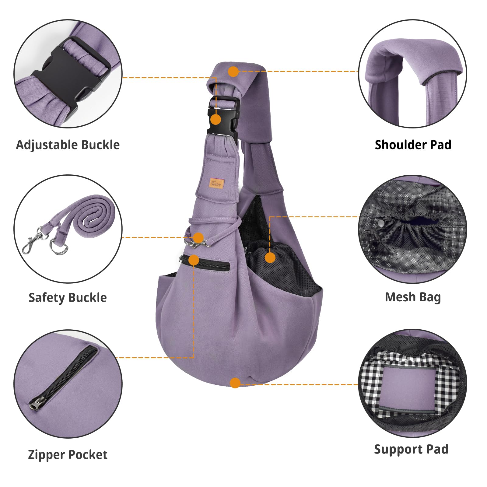CUBY sling-outer-inner-fabric depicts soft skin-friendly double-layer material and breathable fabric