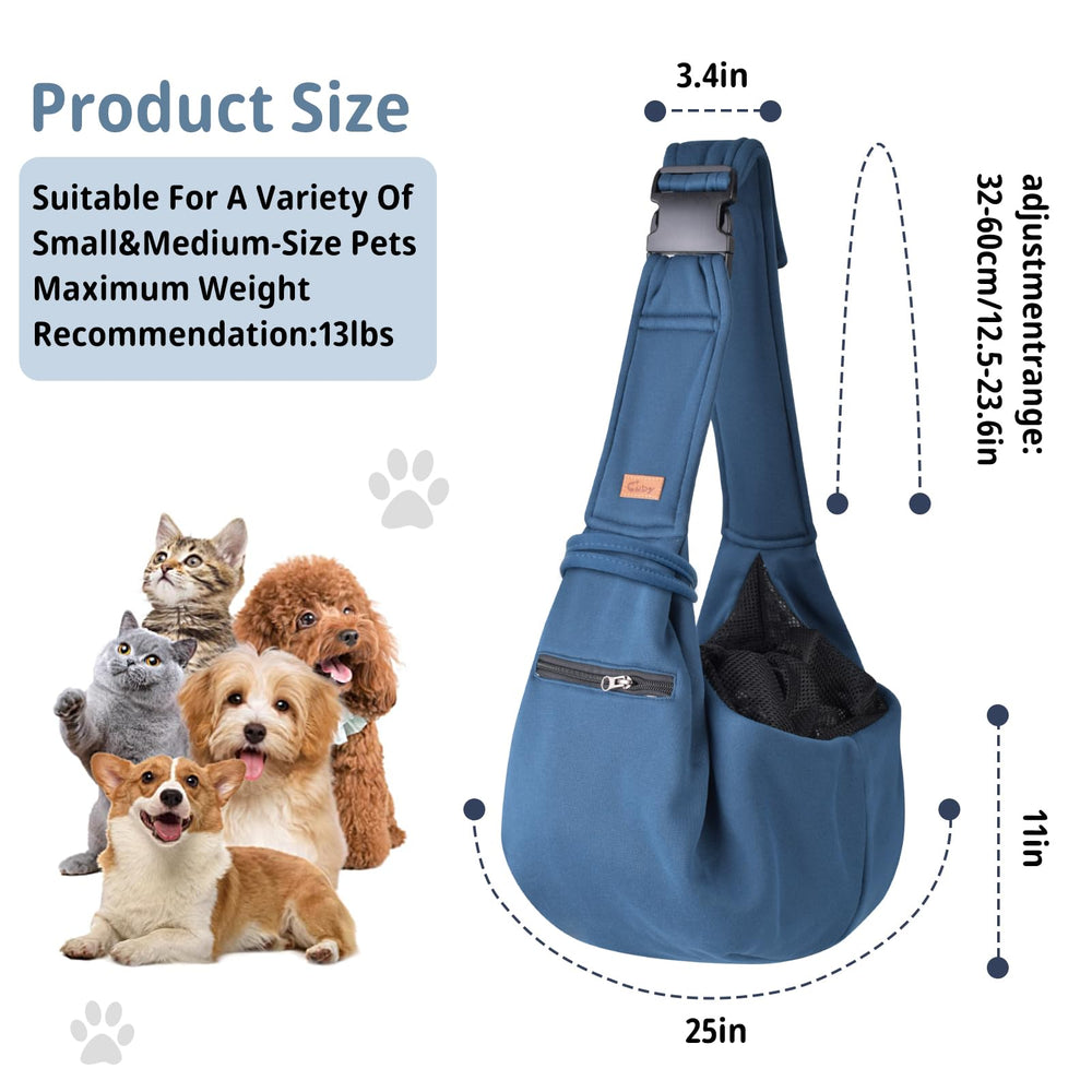 CUBY sling carrier pockets and stitching; durable construction details.