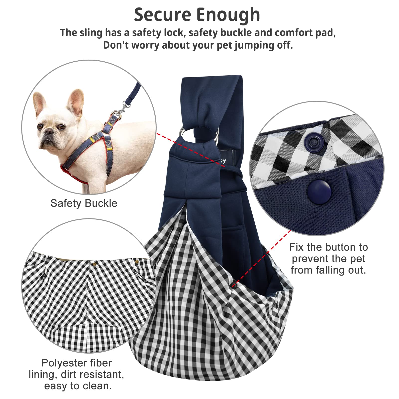 Cuby soft pouch closeup reveals breathable cotton interior for pet comfort