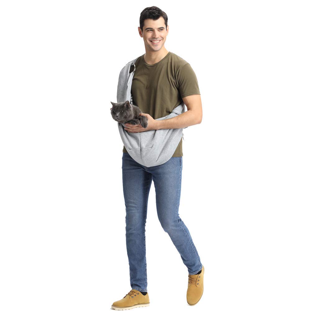 CUBY reversible sling pouch keeps small pets secure and cozy.