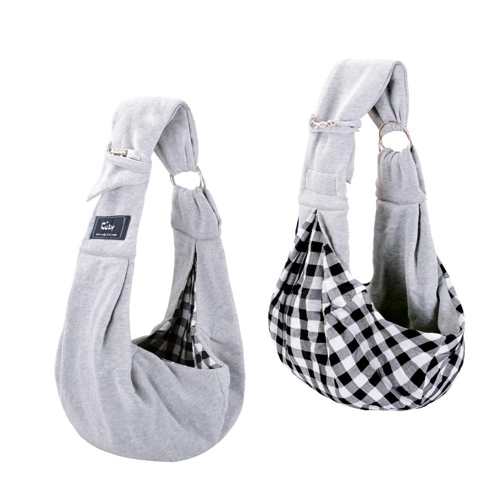 CUBY sling carrier with adjustable shoulder strap for comfortable daily walks.