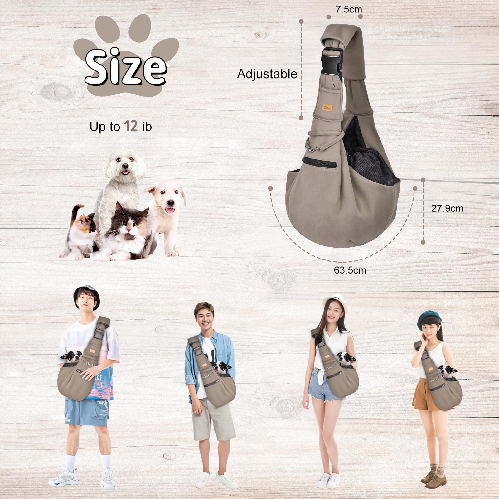 Cuby sling carrier suitable for small pets on subway, parks, and errands.