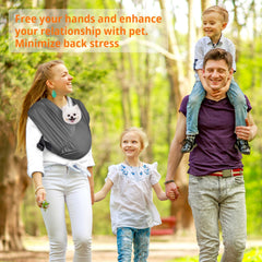 Cuby small dog sling adjustable fit accommodates different caregivers and pets