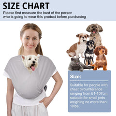 CUBY Swaddle Dog Sling Carrier adjustable straps secure a comfortable fit for caregivers.
