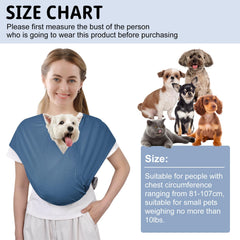 Cuby Swaddle Dog Sling Blue adjustable fit for different family members during walks.