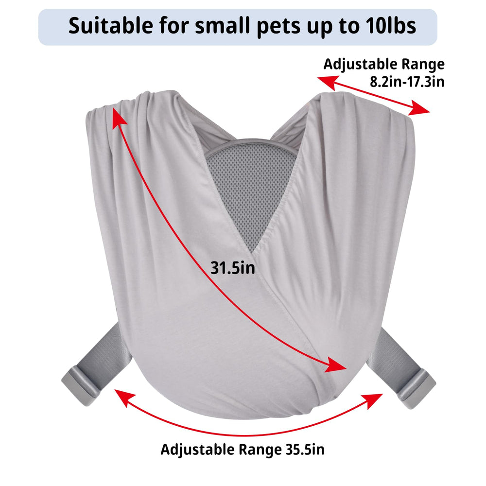 CUBY Swaddle Dog Sling Carrier machine washable fabric for quick cleaning after trips.