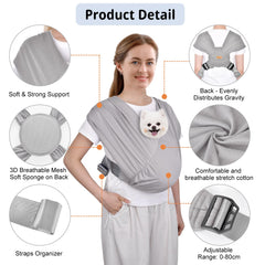 CUBY Swaddle Dog Sling Carrier soft cotton fabric delivers breathable comfort for pets.