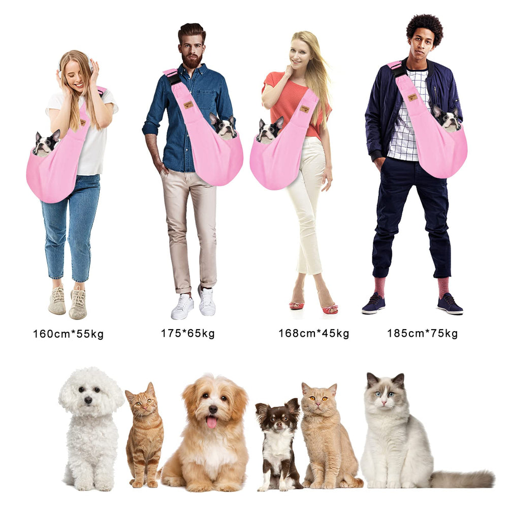 Cuby wearable dog sling can be used on both sides for versatile use.