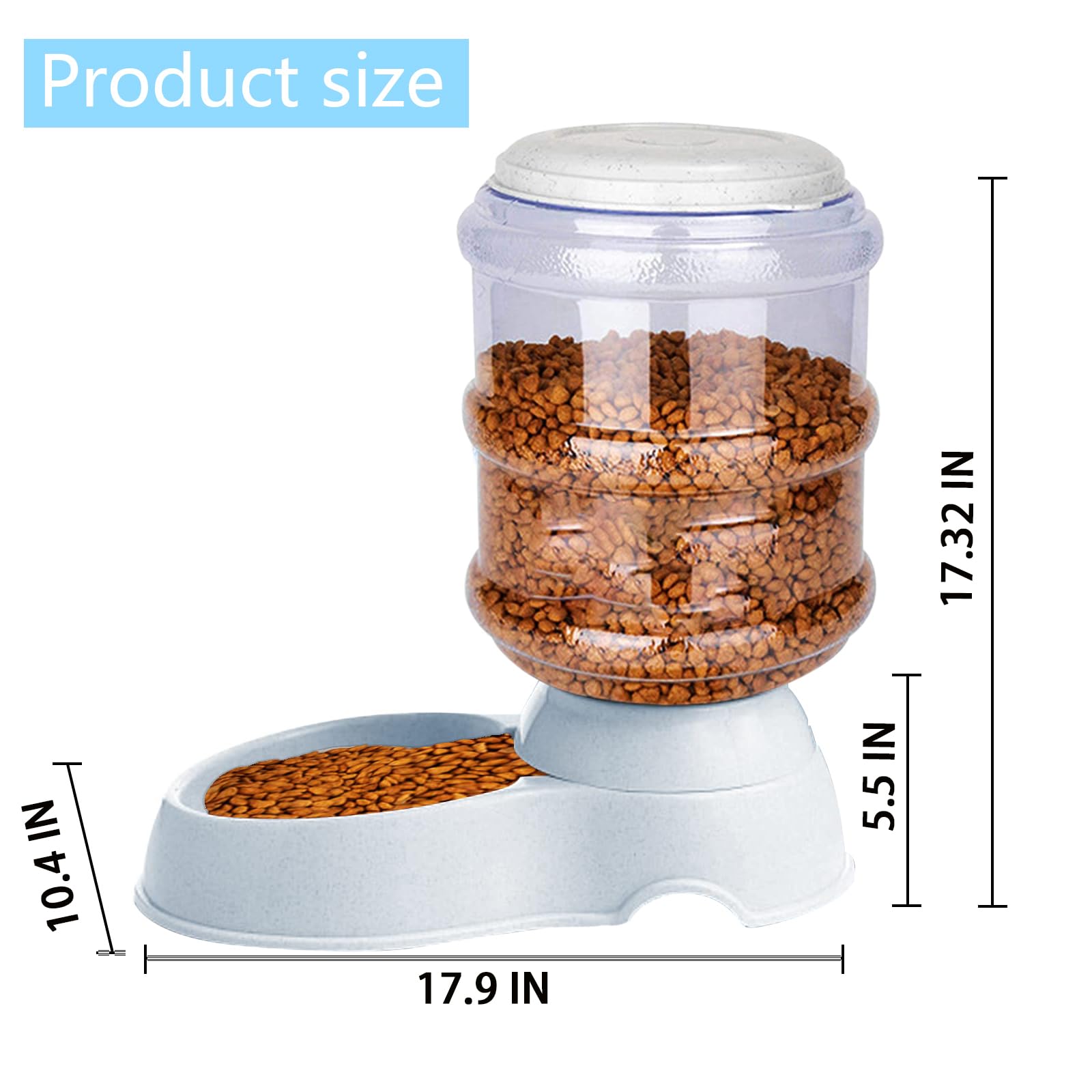 Cucurbita automatic dog feeder 3-gallon capacity highlights long-lasting refills for large dogs.