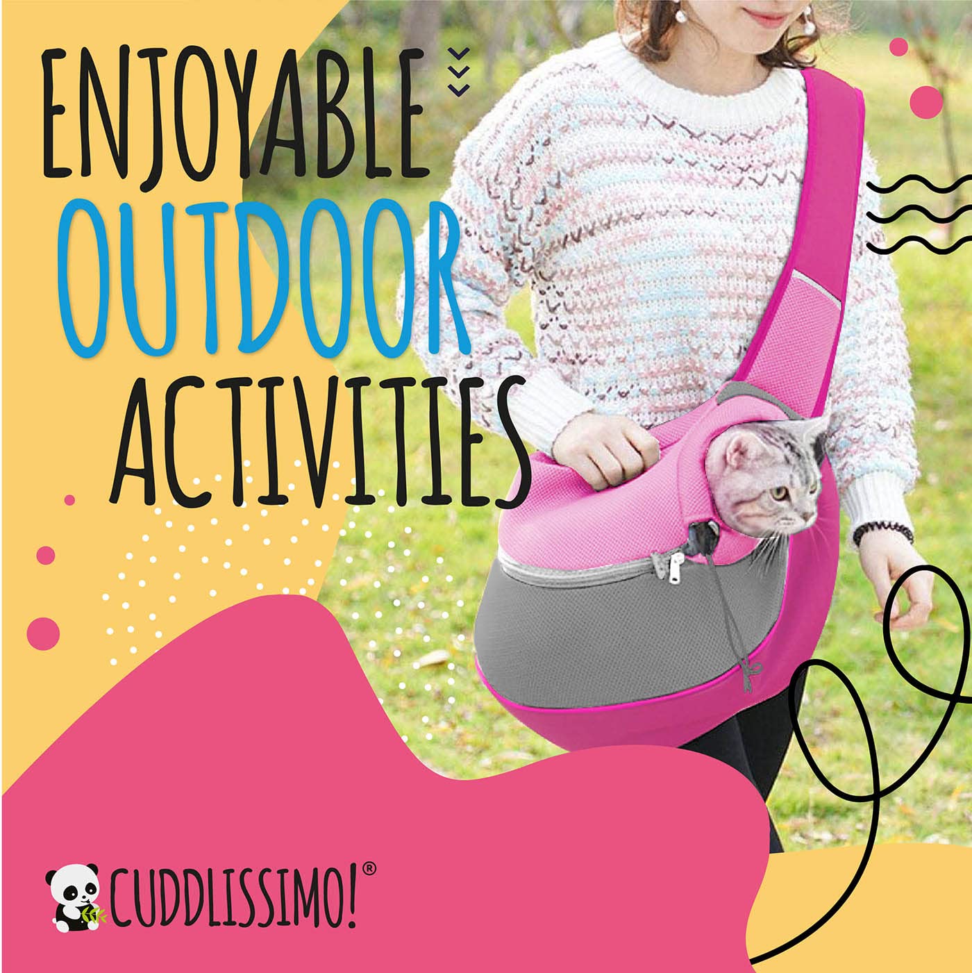 Cuddlissimo! pink-l padded bottom adds comfort and stability inside the carrier.