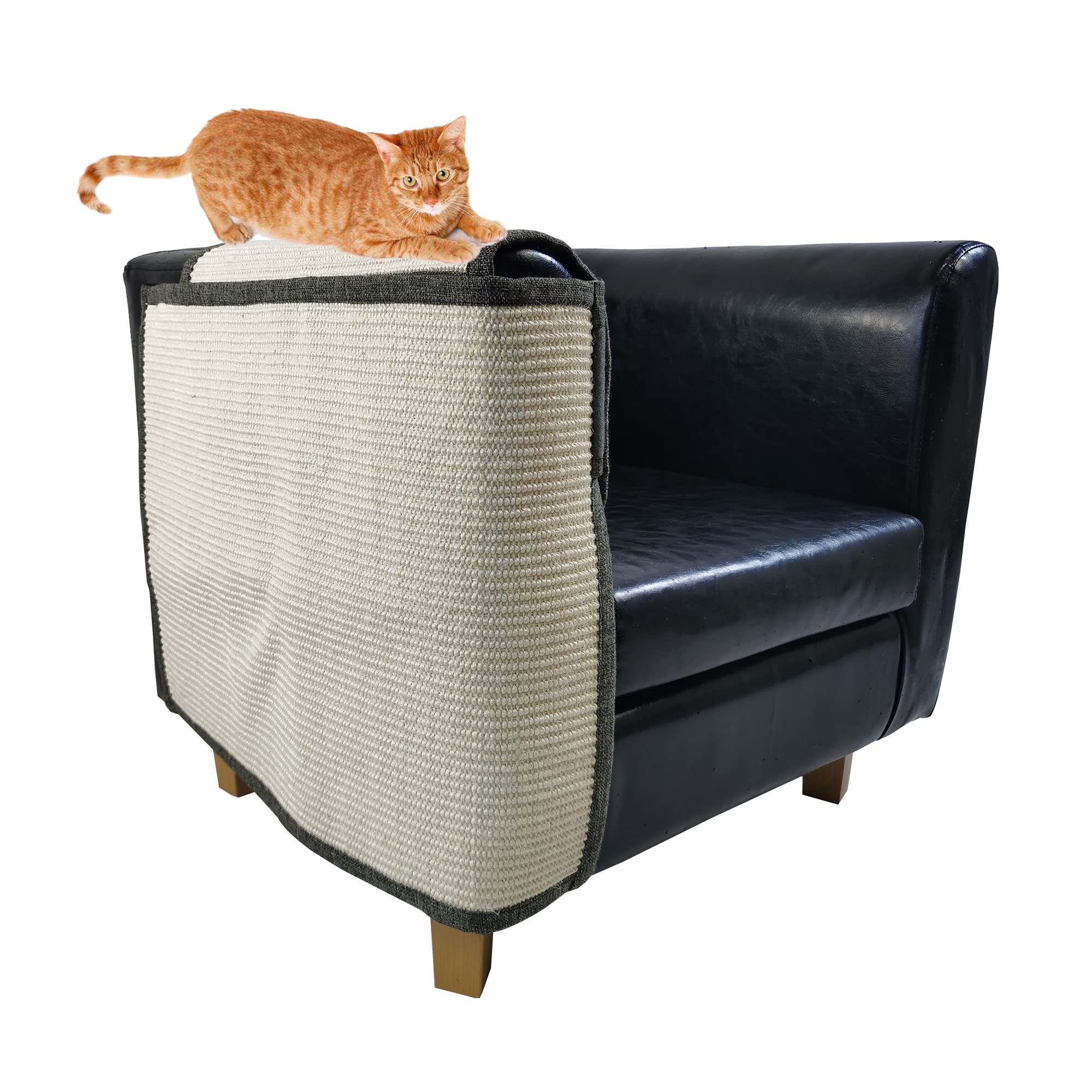 Cudmia couch scratchpad left wrap protects sofa corner with wrapped sisal surface.