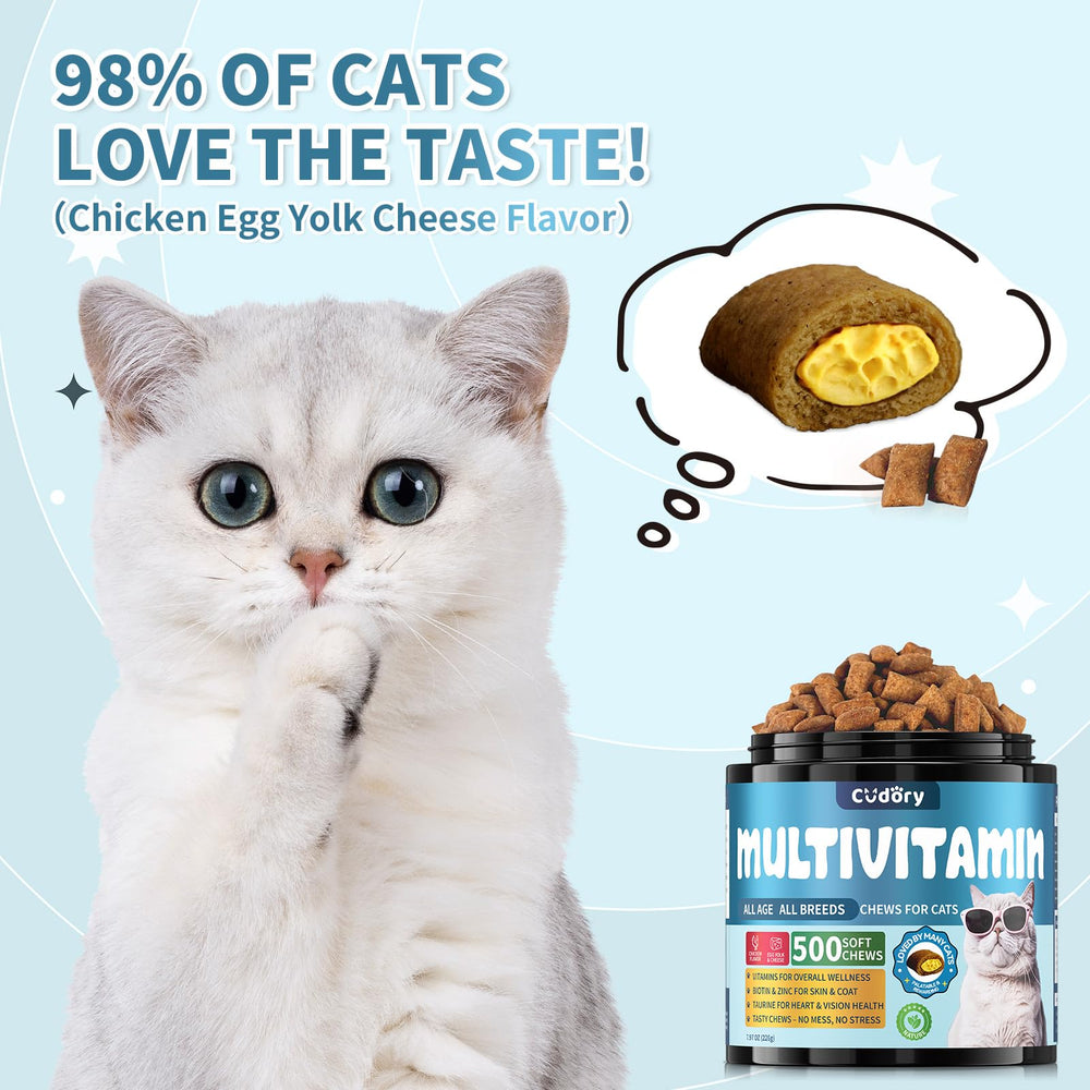 Cudory Cat Multivitamin center-filled chew showcasing appealing texture for picky eaters.