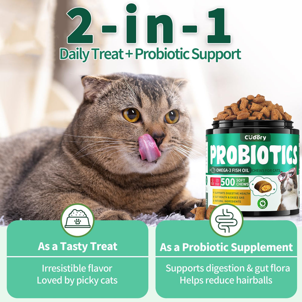 Cudory Cat Probiotics deep-sea fish oil helps skin hydration and coat shine.