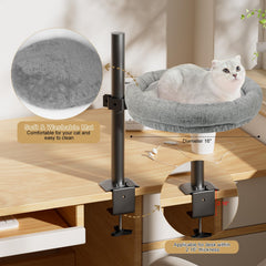 Cuipingoo cat bed desk setup keeps your cat nearby while you work.