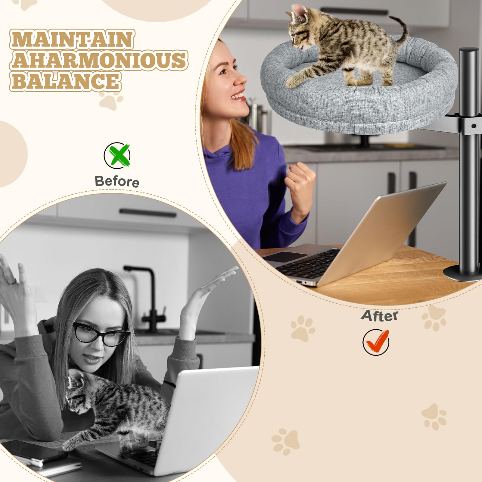 Cuipingoo cat bed removable cushion for easy cleaning.