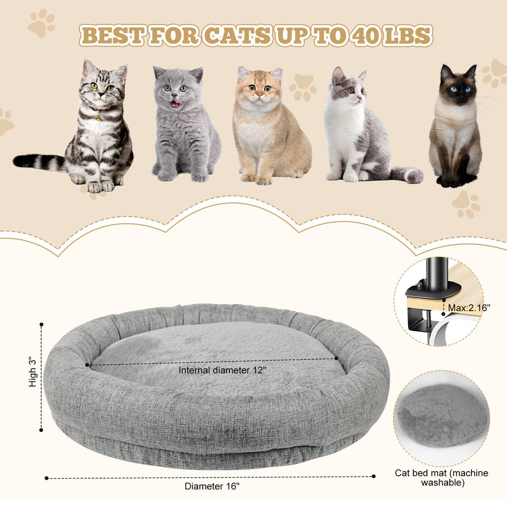 Cuipingoo cat bed sturdy metal construction supports up to 40 lbs.