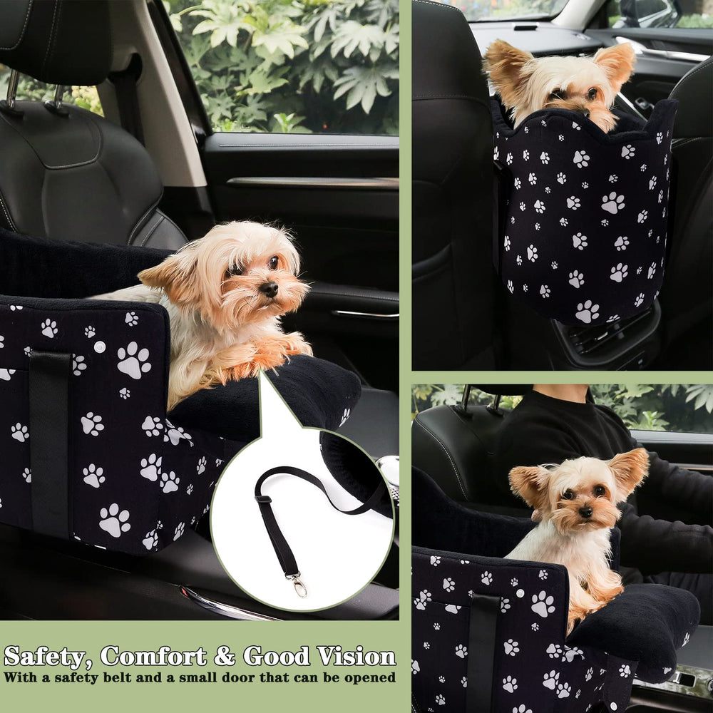 Cullaby Beewarm pet car seat mounted on console enhances bonding.