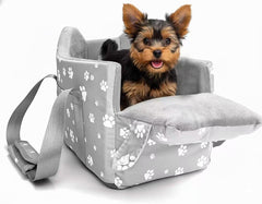 Cullaby center console seat front view shows elevated, secure travel for small dogs.