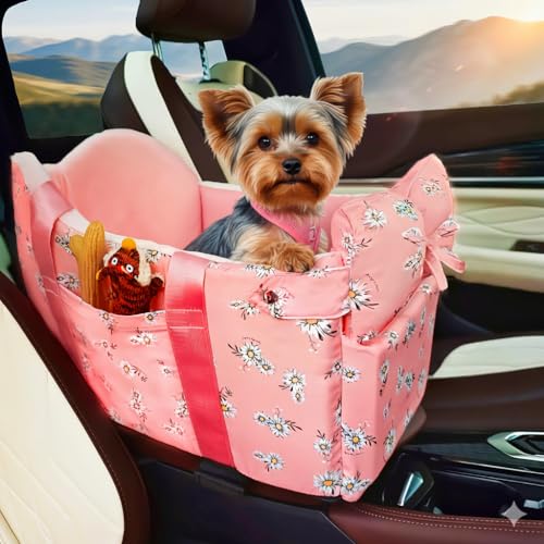 Cullaby Console Dog Car Seat closeup cover shows snug-fit stability for compact cars.