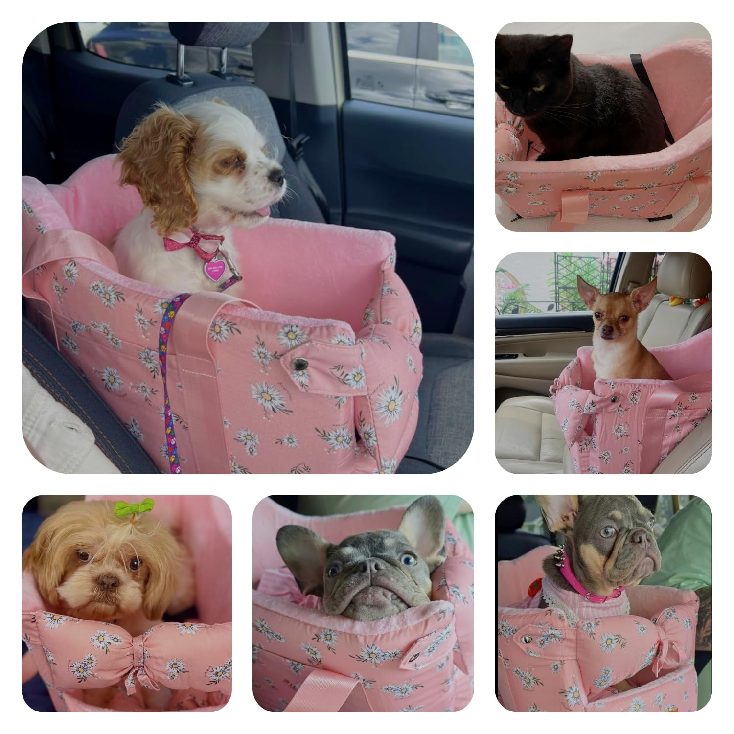 Cullaby Console Dog Car Seat non-slip base keeps pets steady on the seat.