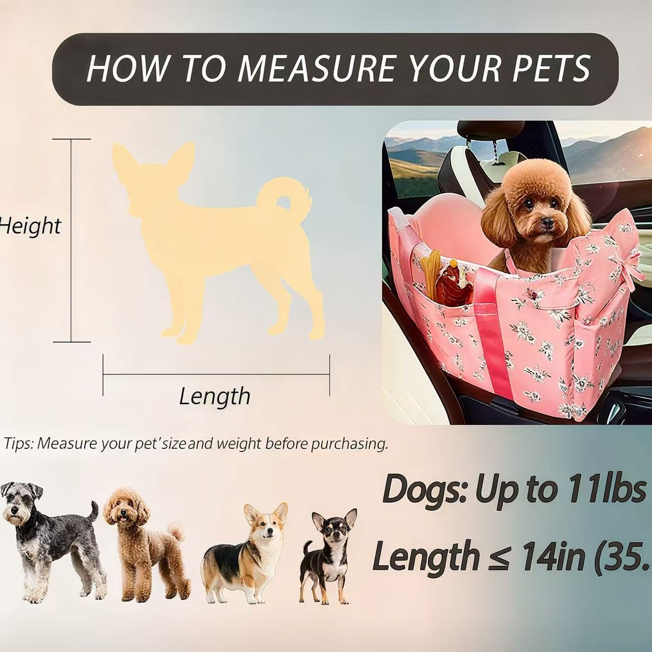 Cullaby Console Dog Car Seat stability straps secure a wobble-free ride.