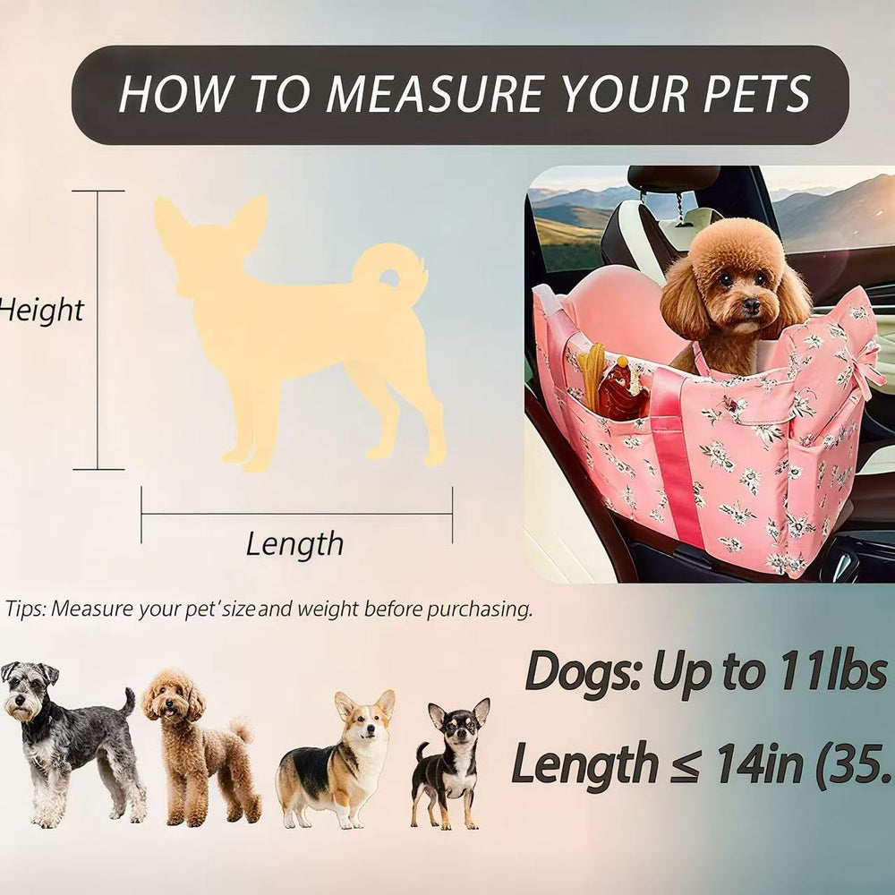 Cullaby Console Dog Car Seat stability straps secure a wobble-free ride.
