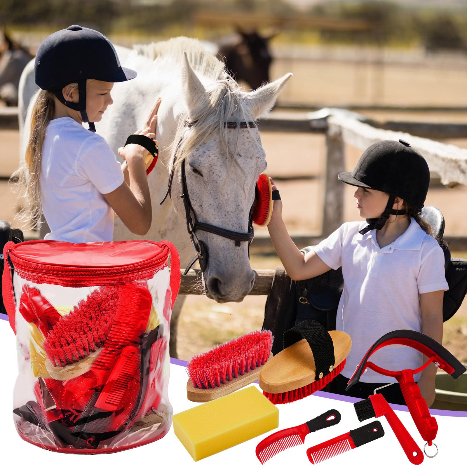Cunhill bathing sponge safely cleans mud and grime from the horse.