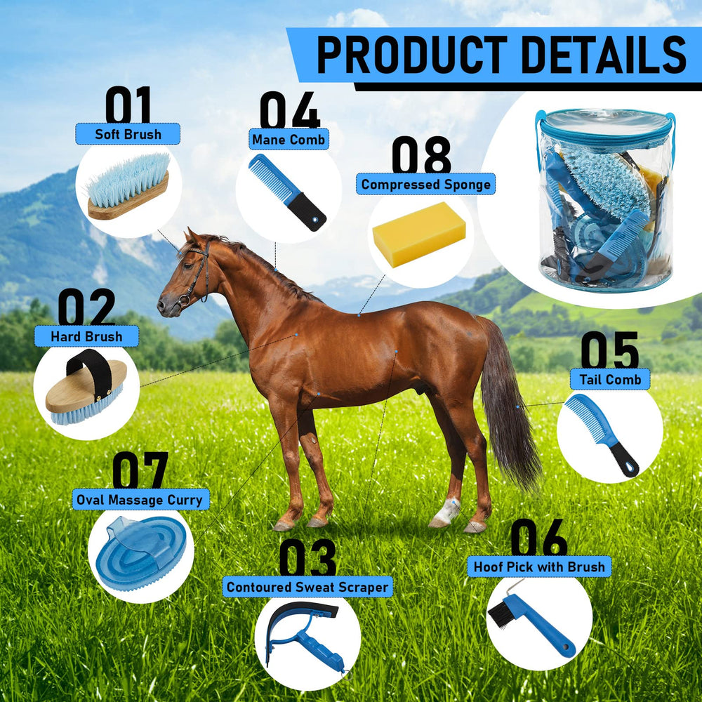 Cunhill horse grooming kit hard brush delivers thorough dirt removal while protecting delicate coat.