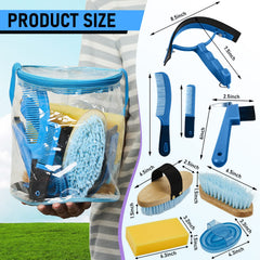 Cunhill horse grooming kit oval curry massage tool for gentle yet effective grooming to loosen dirt.