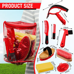 Cunhill oval massage curry tool for loosening tension during grooming sessions.