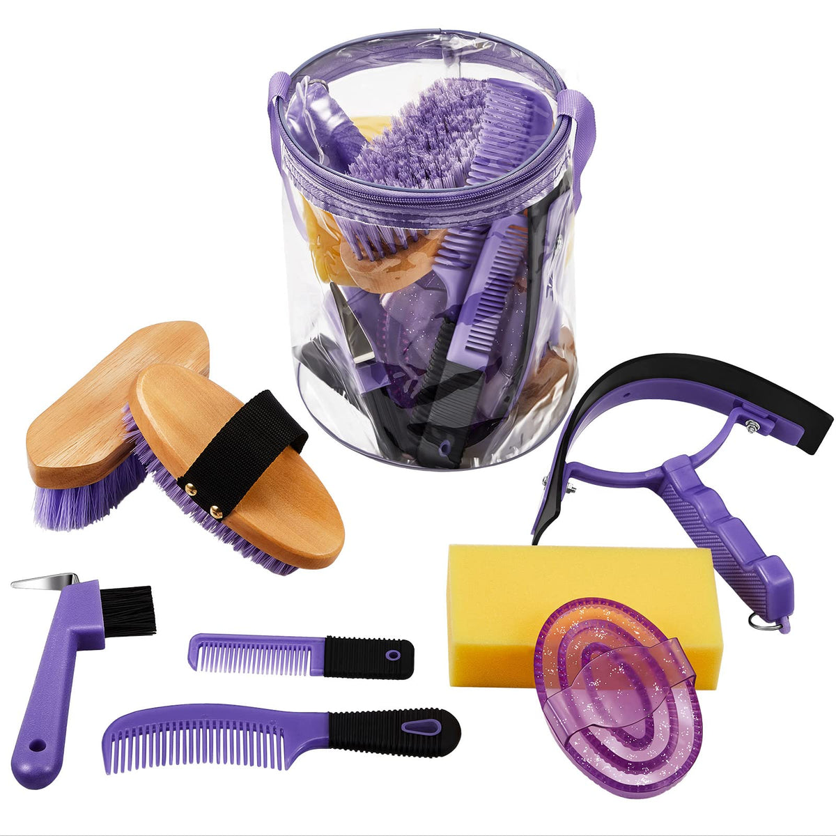 Cunhill horse grooming kit tote organizer keeps tools neatly stored for travel.