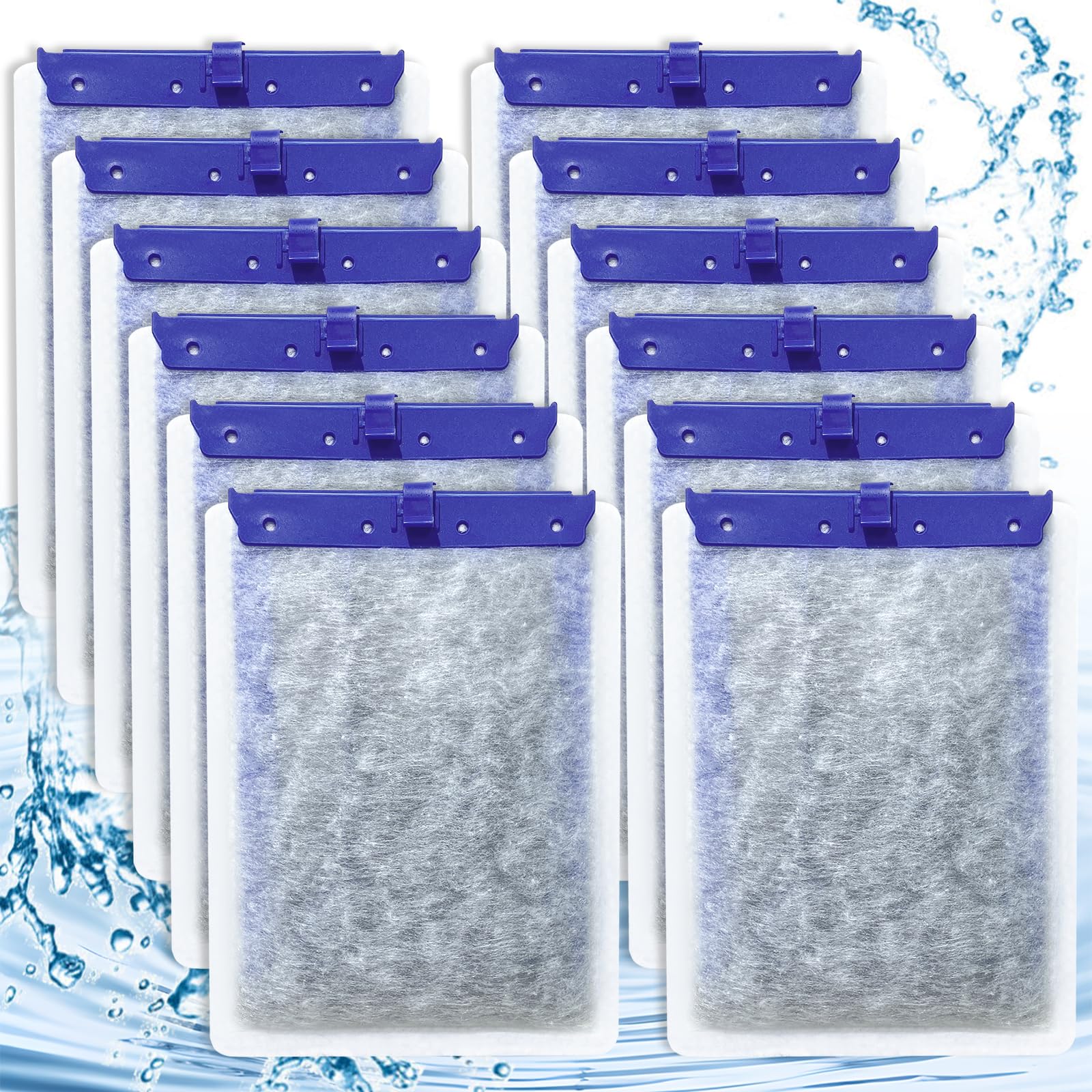 Cunina 12-pack cartridge front view showing seamless fit for Tetra Whisper large filters for reliable filtration