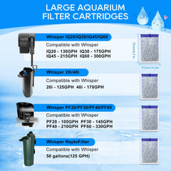 Cunina large filter cartridge close-up shows dual-sided mesh and carbon for debris capture.