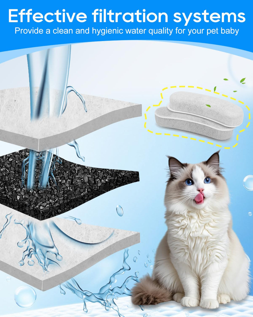 Cunina nonwoven fabric filter blocks pet hair and impurities