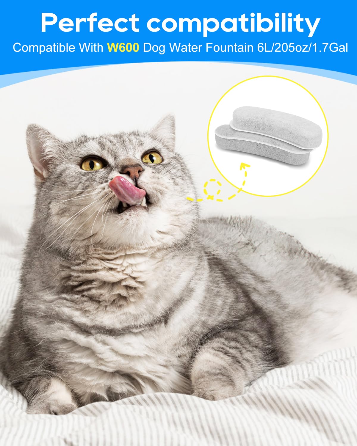Cunina W600 dog waterer filter replacement ready for daily use