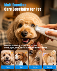 Cupofpet ultra-low-noise paw trimmer keeps pets calm.
