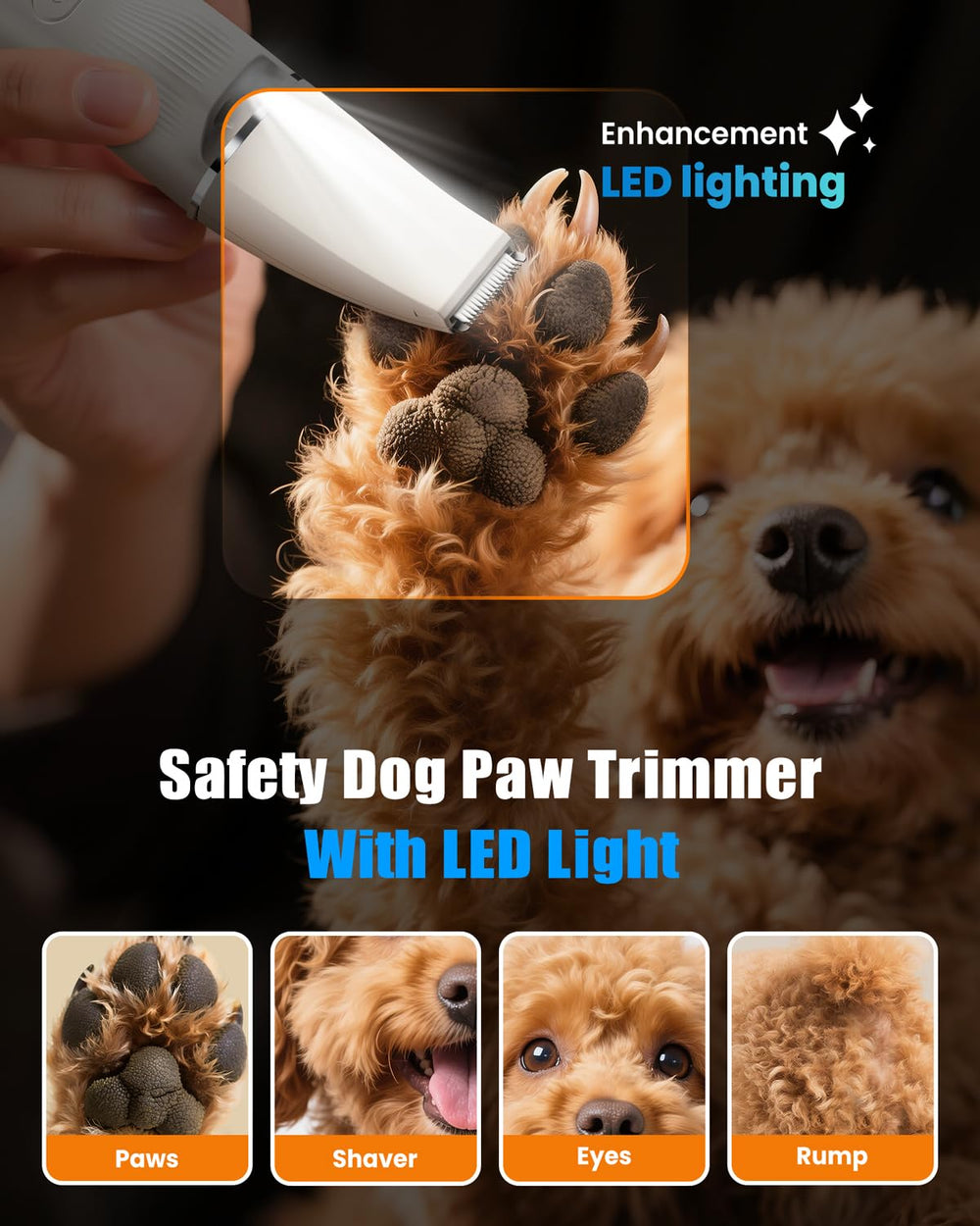 Cupofpet face trimmer for small-area grooming around eyes.