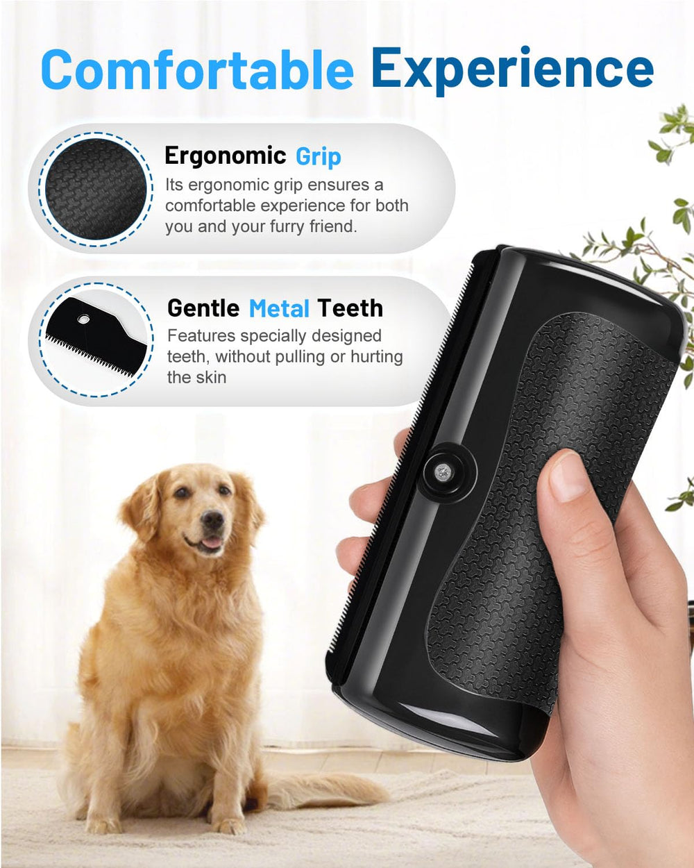 Cupofpet Grooming Pro Deshedding Brush removes loose hair and debris for a healthier coat.