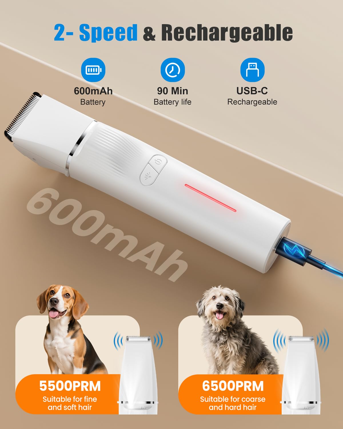Cupofpet low-noise clipper promotes calm grooming sessions.