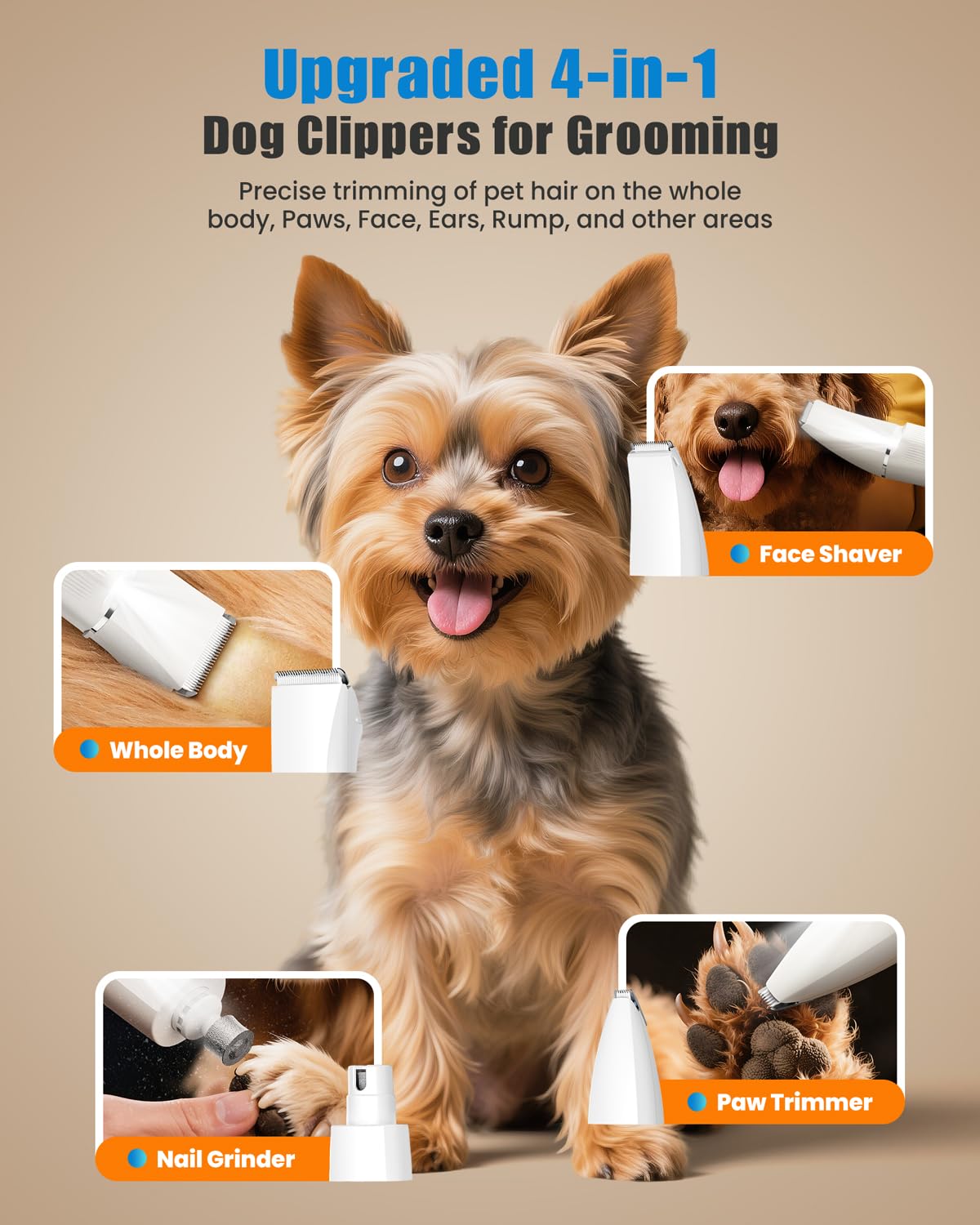 Cupofpet paw trimmer curved blade head for safe paw care.