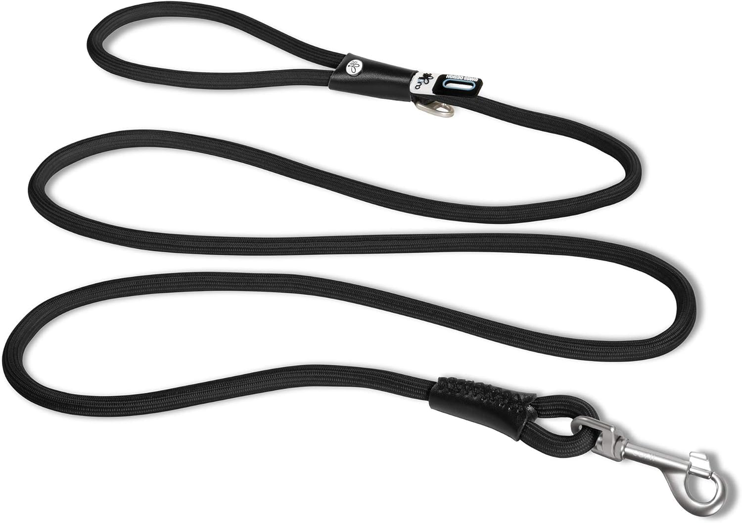 Curli Stretch Comfort Leash Black M extended view for balanced, comfortable control.