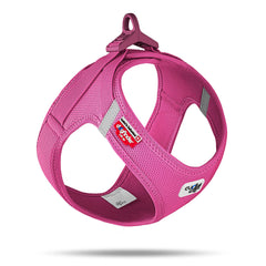 Curli Vest Harness Clasp Air-Mesh Fuchsia L overview highlights lightweight comfort for daily walks.