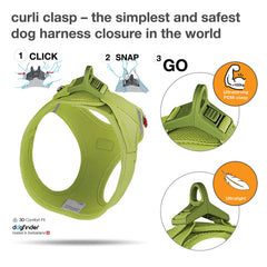 Curli buckle close-up on Air-Mesh Lime S shows high-strength, secure closure.