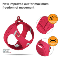 Curli Vest Harness Clasp Air-Mesh Red buckle close-up demonstrates secure one-handed attachment